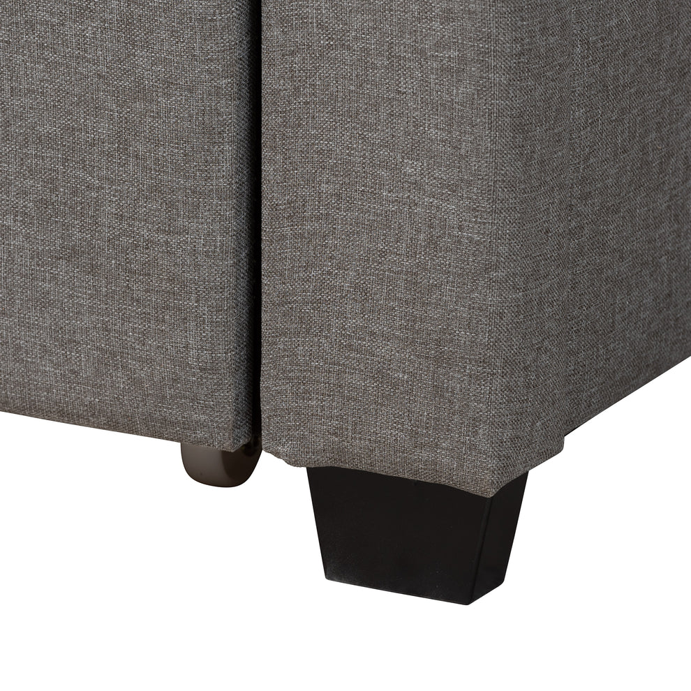 Baxton Studio Coronado Mid-Century Modern Transitional Beige Fabric Queen Size 3-Drawer Storage Platform Bed | Beds | Modishstore - 20