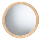 Baxton Studio bali & pari Bella Modern Bohemian Natural Brown Mahognay Wood and Natural Rattan Round Mirror | Mirrors | Modishstore - 2