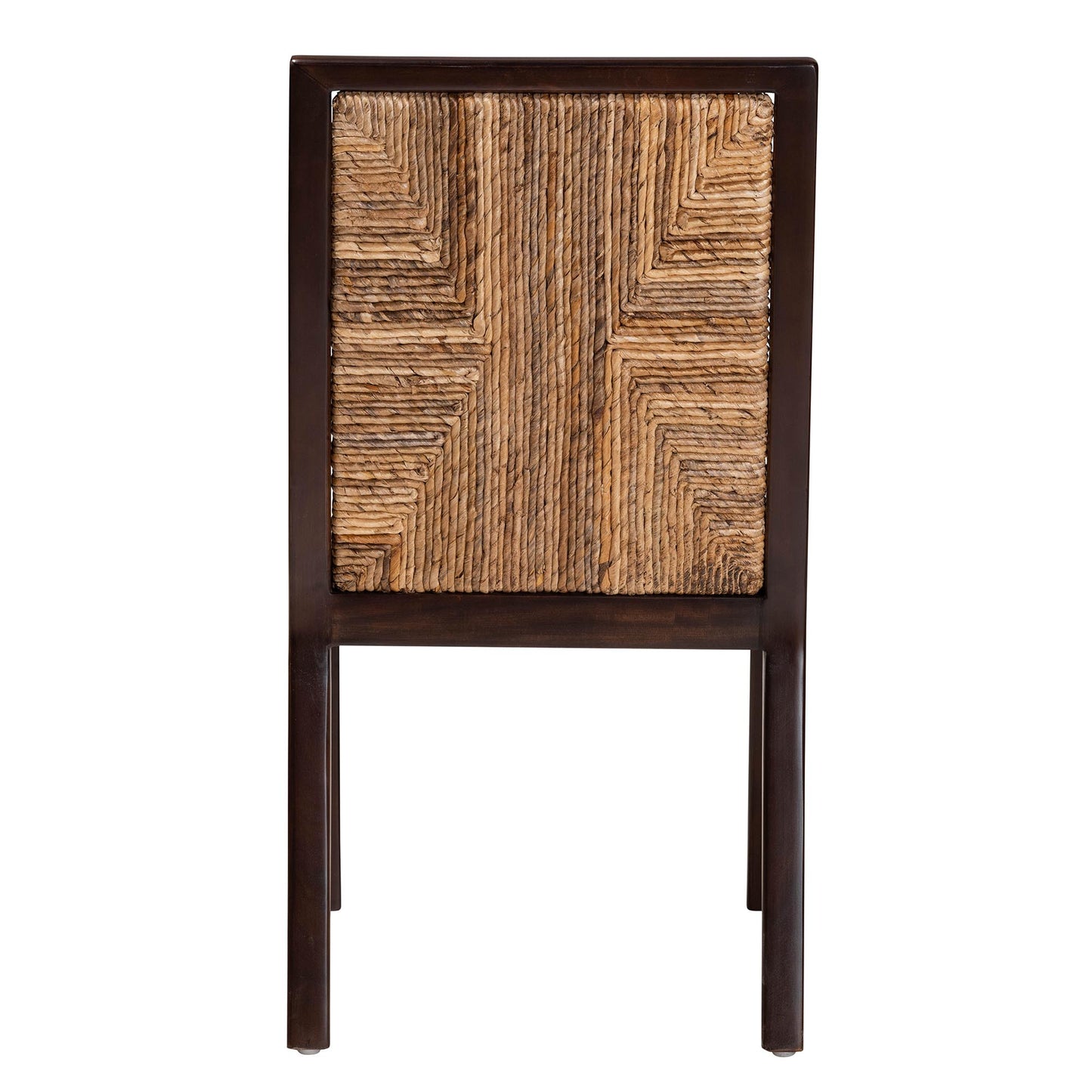 Baxton Studio bali & pari Joana Modern Bohemian Dark Brown Mahogany Wood and Natural Seagrass Dining Side Chair | Dining Chairs | Modishstore - 5