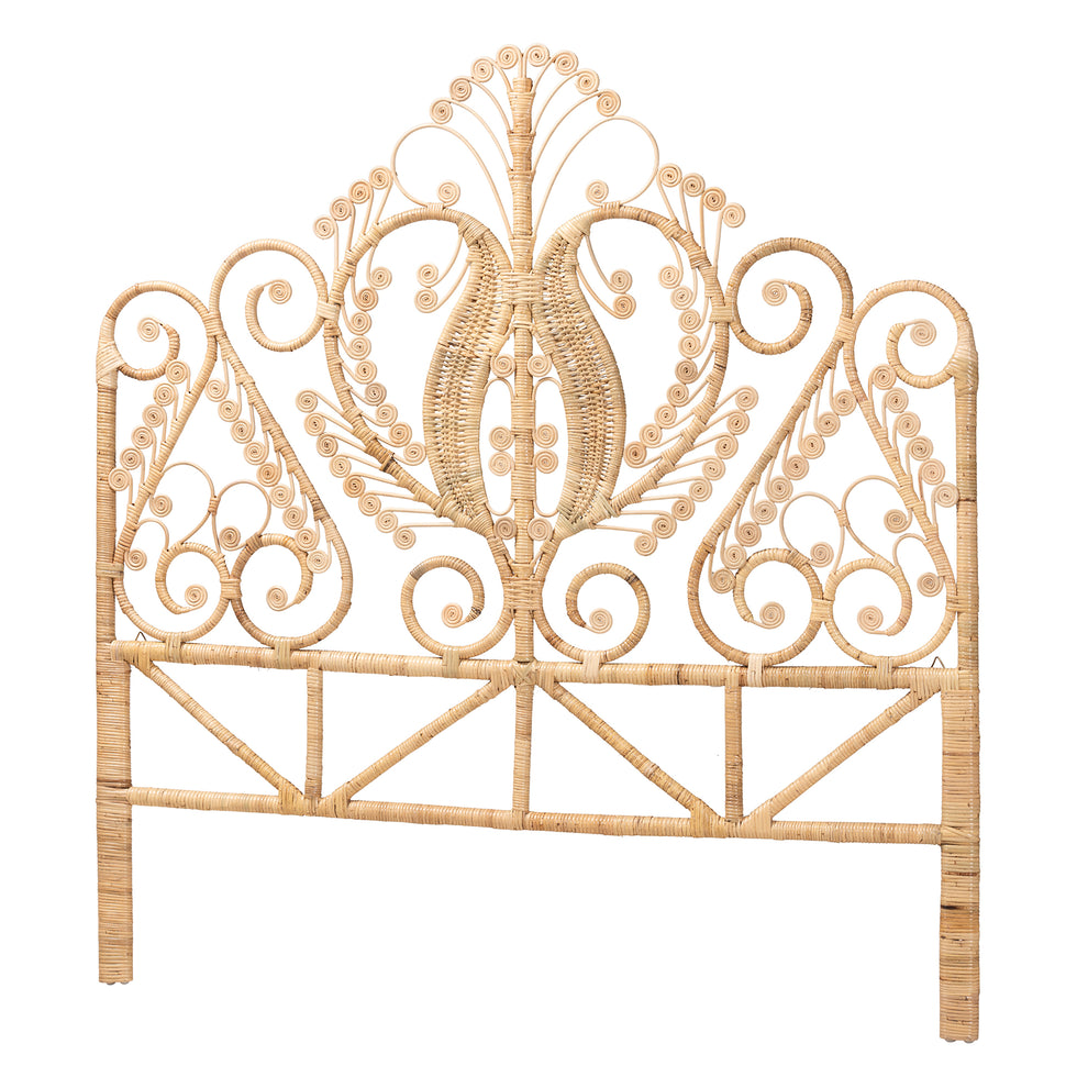Baxton Studio bali & pari Caelinus Modern Bohemian Natural Brown Rattan Queen Size Standalone Headboard | Headboards | Modishstore - 3