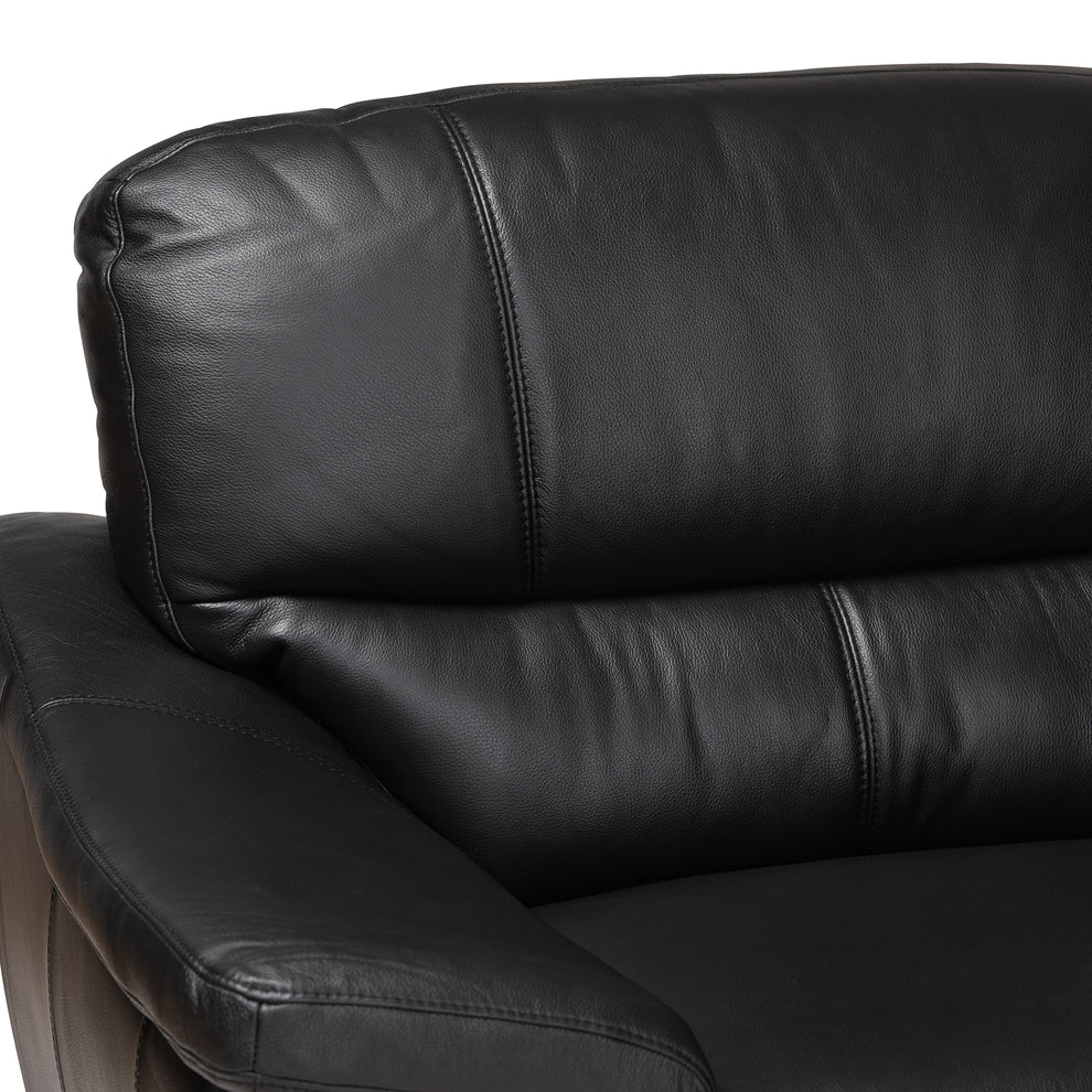 Baxton Studio Townsend Modern Black Full Leather Sectional Sofa with Right Facing Chaise | Sectional | Modishstore - 3