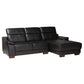 Baxton Studio Reverie Modern Black Full  Leather Sectional Sofa with Right Facing Chaise | Sectional | Modishstore - 3