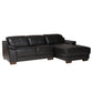 Baxton Studio Reverie Modern Black Full  Leather Sectional Sofa with Right Facing Chaise | Sectional | Modishstore - 4