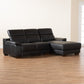 Baxton Studio Reverie Modern Black Full  Leather Sectional Sofa with Right Facing Chaise | Sectional | Modishstore - 8