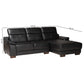 Baxton Studio Reverie Modern Black Full  Leather Sectional Sofa with Right Facing Chaise | Sectional | Modishstore - 2