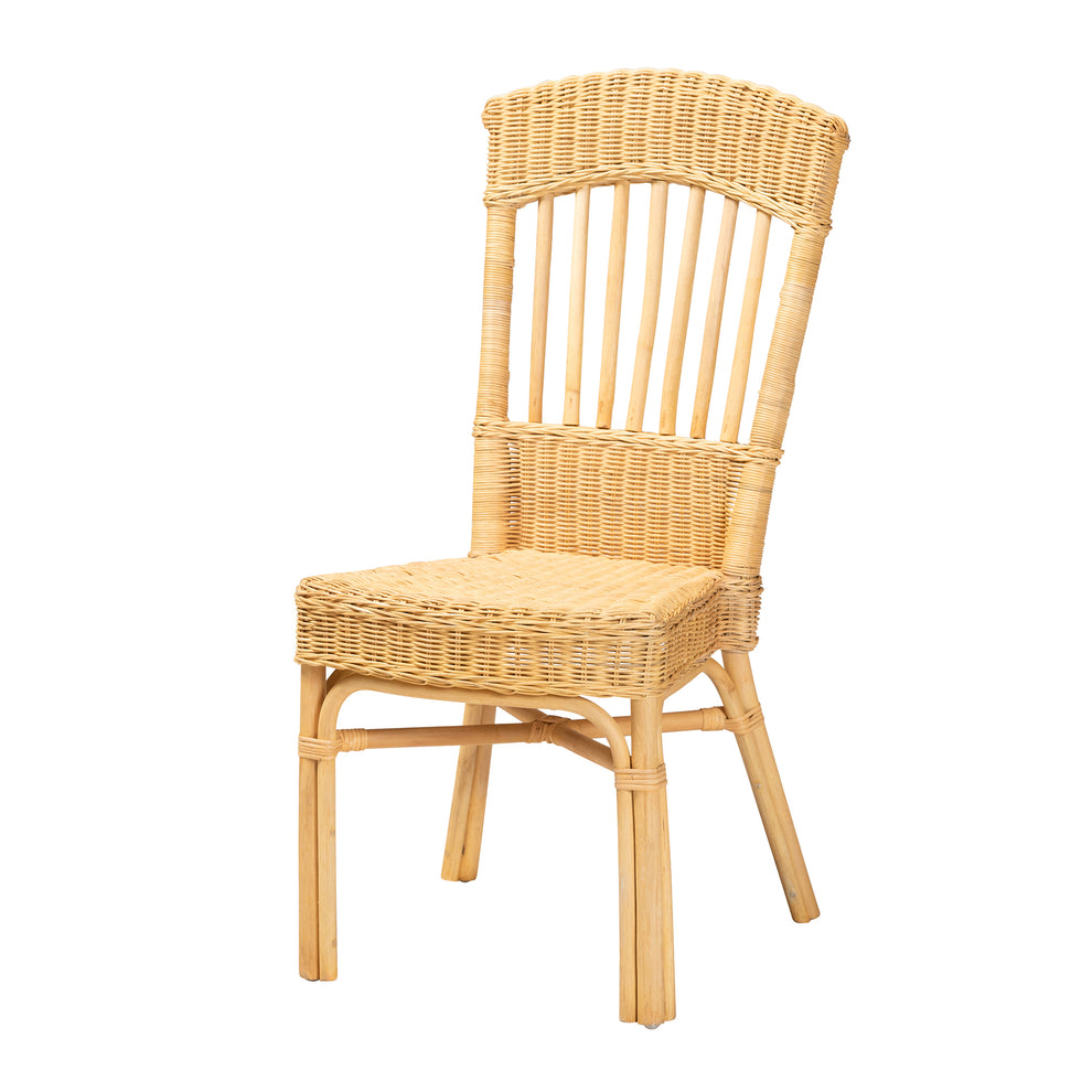 Baxton Studio bali & pari Barito Modern Bohemian Natural Brown Rattan Dining Chair | Dining Chairs | Modishstore - 2