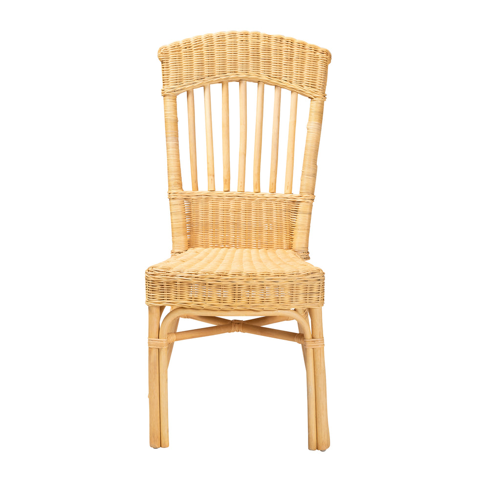 Baxton Studio bali & pari Barito Modern Bohemian Natural Brown Rattan Dining Chair | Dining Chairs | Modishstore - 3