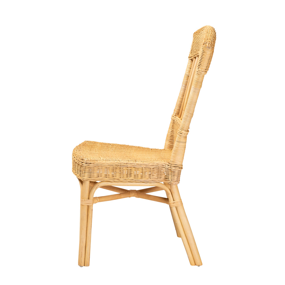 Baxton Studio bali & pari Barito Modern Bohemian Natural Brown Rattan Dining Chair | Dining Chairs | Modishstore - 4