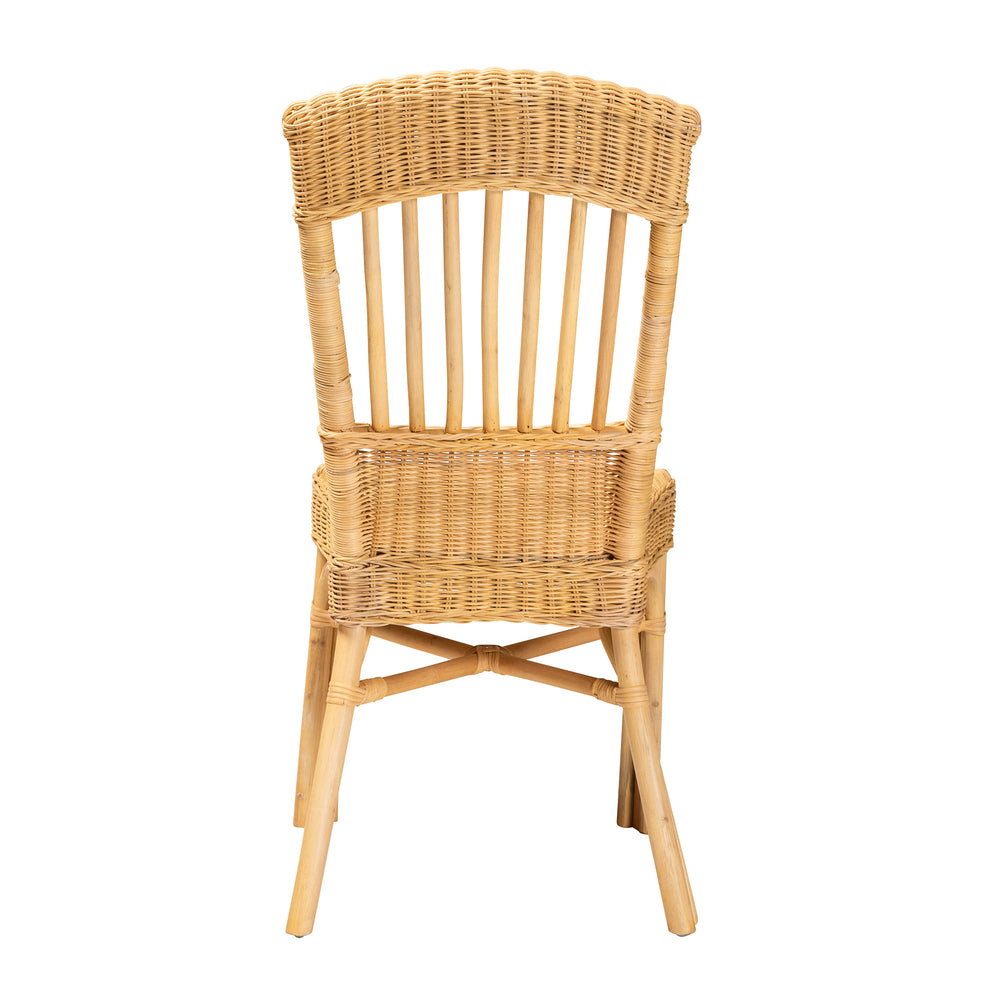 Baxton Studio bali & pari Barito Modern Bohemian Natural Brown Rattan Dining Chair | Dining Chairs | Modishstore - 5