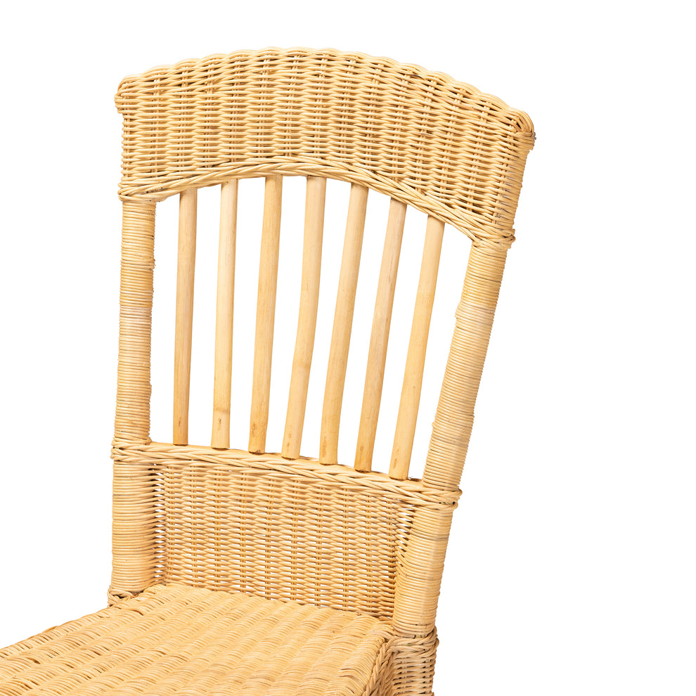 Baxton Studio bali & pari Barito Modern Bohemian Natural Brown Rattan Dining Chair | Dining Chairs | Modishstore - 6