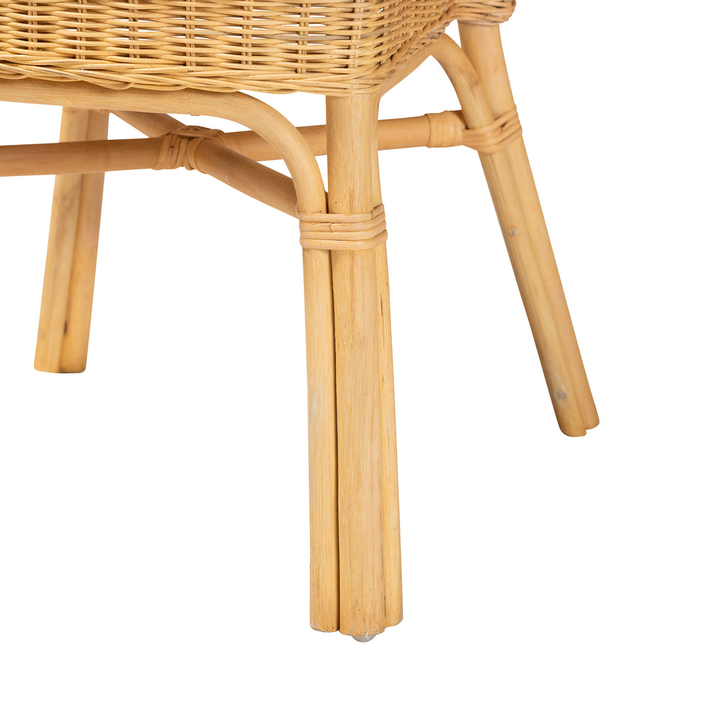 Baxton Studio bali & pari Barito Modern Bohemian Natural Brown Rattan Dining Chair | Dining Chairs | Modishstore - 7