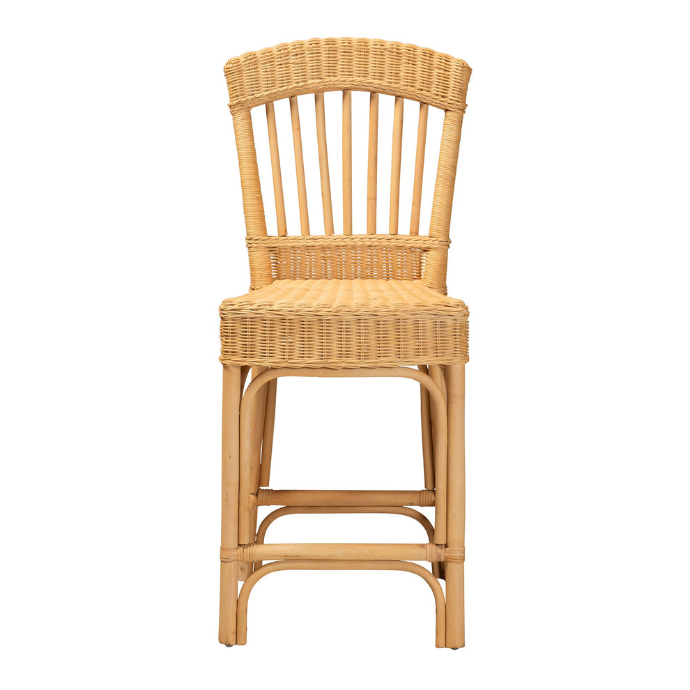 Baxton Studio bali & pari Barito Modern Bohemian Natural Rattan Counter Stool | Counter Stools | Modishstore - 3