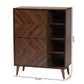 Baxton Studio Keiran Mid-Century Modern Walnut Brown Finished Wood 2-Door Shoe Cabinet | Cabinets | Modishstore - 4
