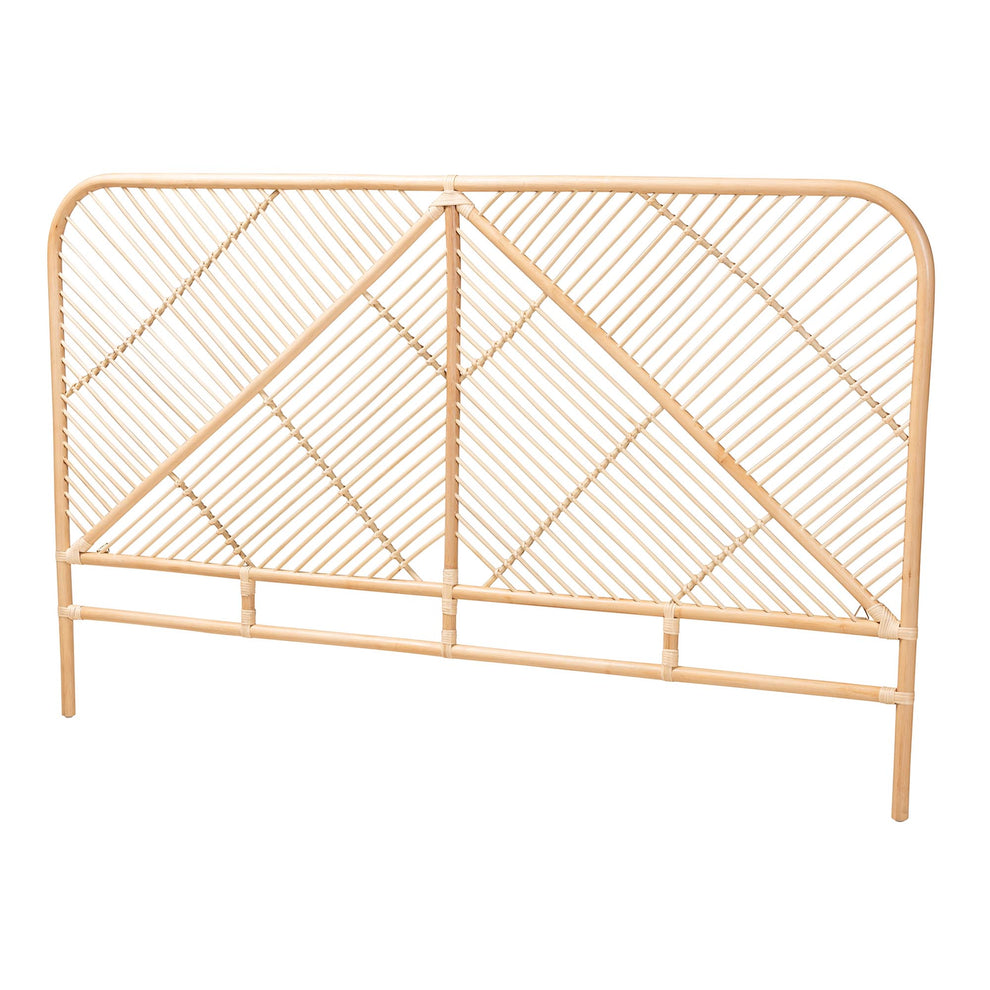 Baxton Studio bali & pari Walid Modern Bohemian Natural Brown Rattan Queen Size Standalone Headboard | Headboards | Modishstore - 2