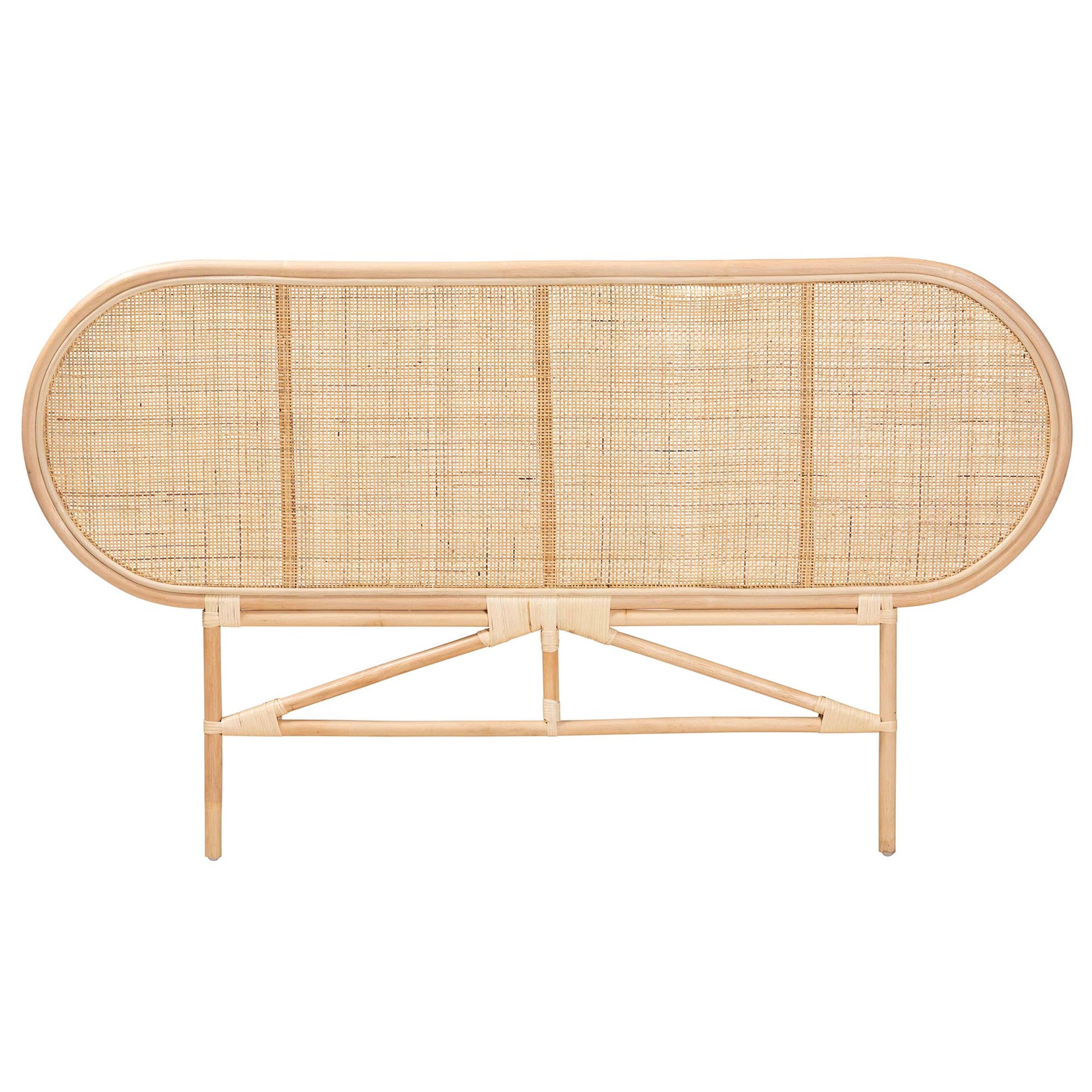 Baxton Studio bali & pari Reegan Modern Bohemian Natural Brown Rattan Queen Size Standalone Headboard | Headboards | Modishstore - 4