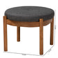 Baxton Studio Iliana Japandi Dark Grey Fabric and Walnut Brown Finished Wood Ottoman Footstool | Ottomans | Modishstore - 8