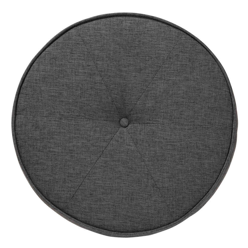 Baxton Studio Theo Japandi Dark Grey Fabric and Walnut Brown Finished Wood Ottoman Footstool | Ottomans | Modishstore - 5