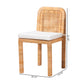 Baxton Studio bali & pari Zariah Modern Bohemian Natural Brown Rattan and Mahogany Wood 2-Piece Dining Chair Set | Dining Chairs | Modishstore - 3