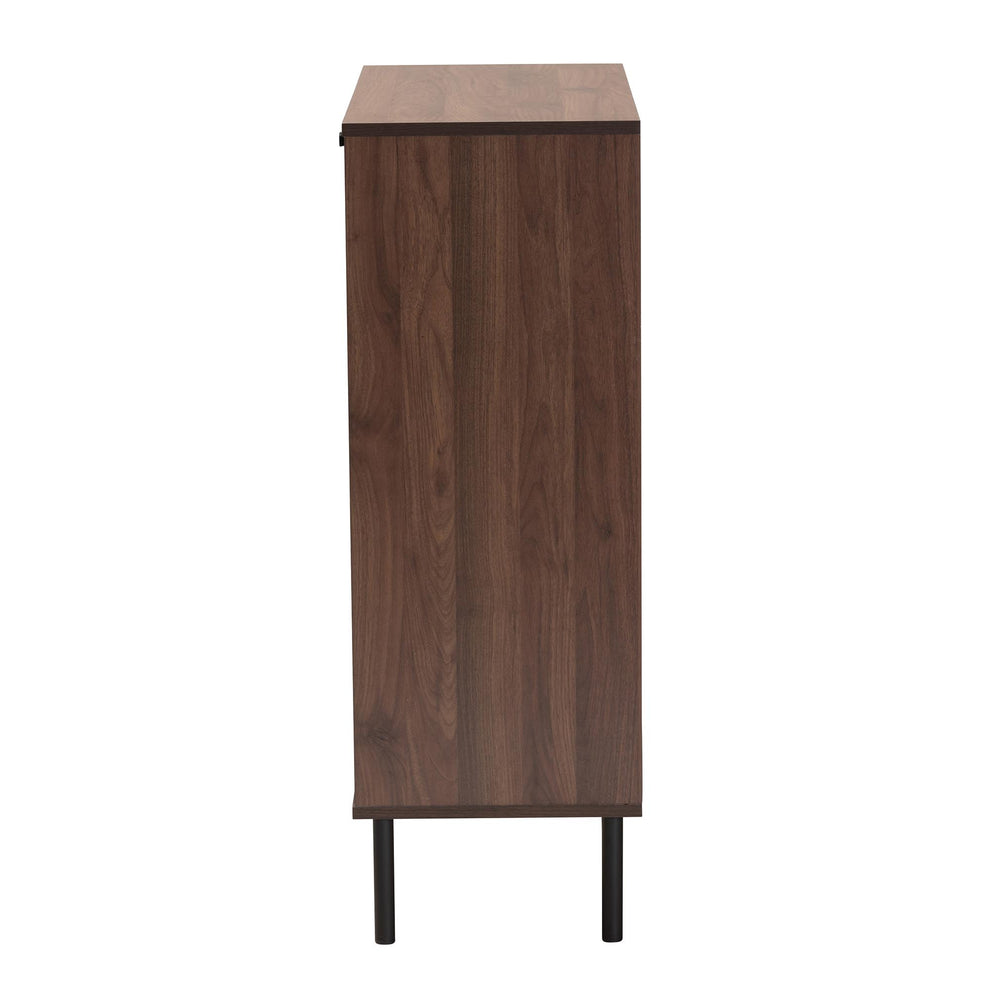 Baxton Studio Josette Mid-Century Modern Transitional Walnut Brown Finished Wood 1-Door Shoe Cabinet | Cabinets | Modishstore - 5