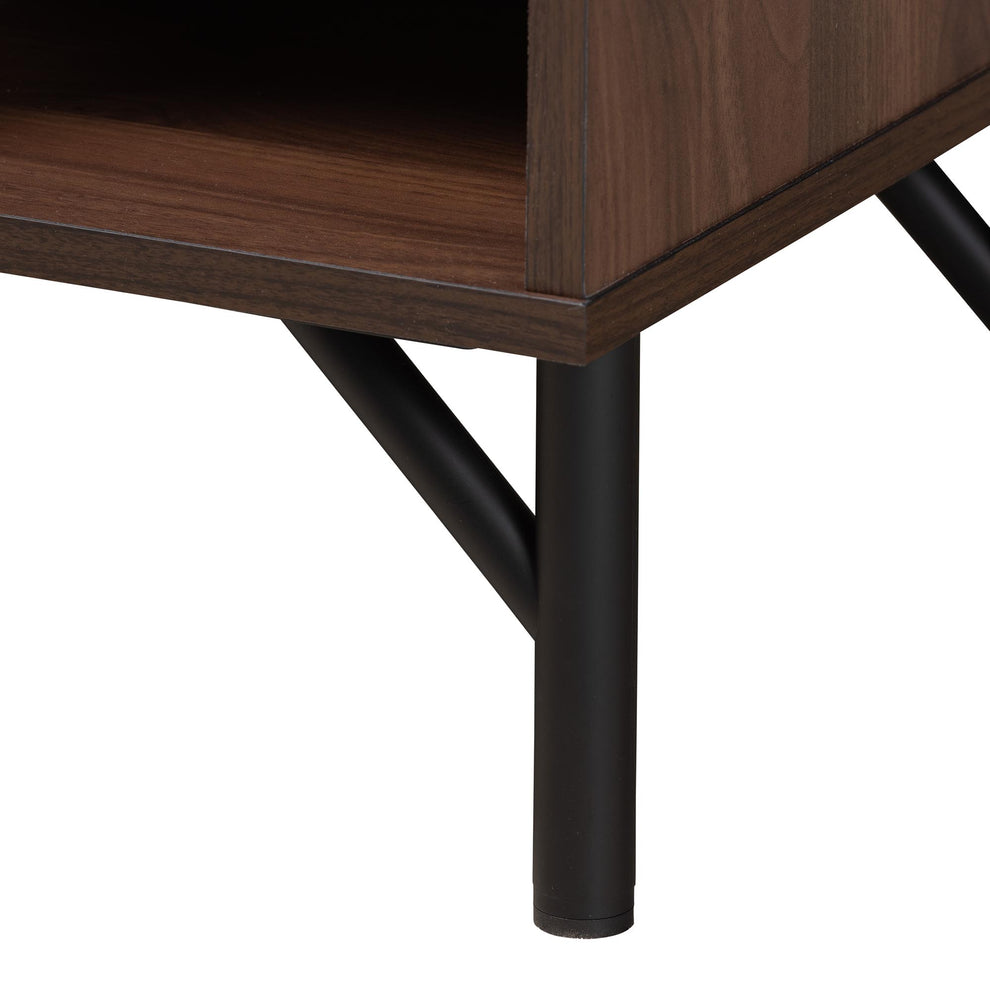 Baxton Studio Josette Mid-Century Modern Transitional Walnut Brown Finished Wood 1-Door Shoe Cabinet | Cabinets | Modishstore - 7