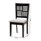 Baxton Studio Deanna Modern Grey Fabric and Dark Brown Finished Wood 2-Piece Dining Chair Set | Dining Chairs | Modishstore - 3