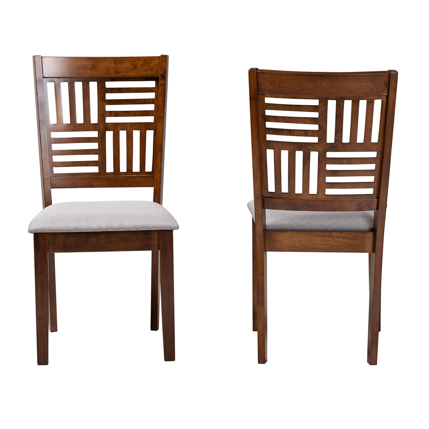 Baxton Studio Deanna Modern Beige Fabric and Dark Brown Finished Wood 2-Piece Dining Chair Set | Dining Chairs | Modishstore - 12