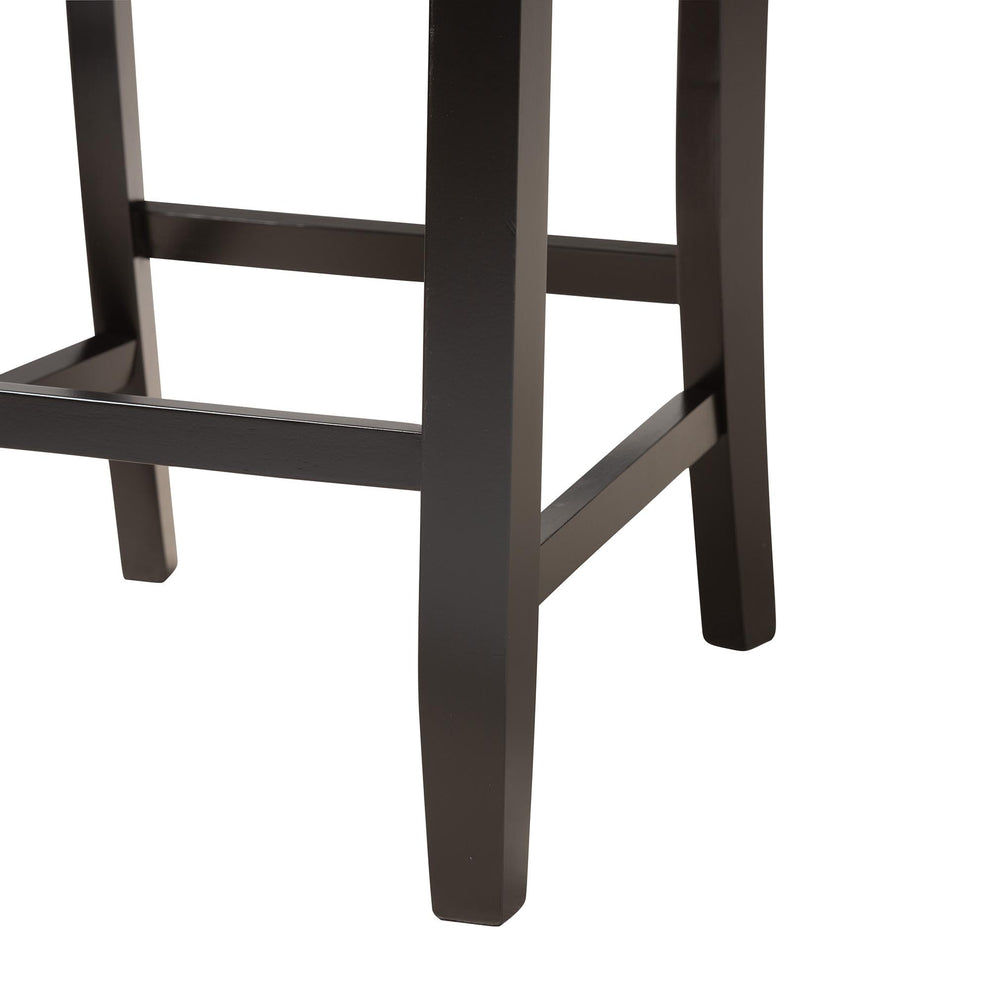 Baxton Studio Florencia Modern Beige Fabric and Espresso Brown Finished Wood 5-Piece Pub Set | Bar Stools & Table | Modishstore - 9