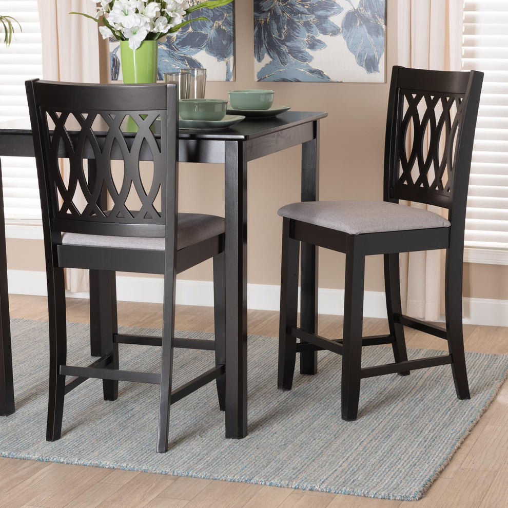 Baxton Studio Florencia Modern Beige Fabric and Espresso Brown Finished Wood Counter Stool | Counter Stools | Modishstore - 10