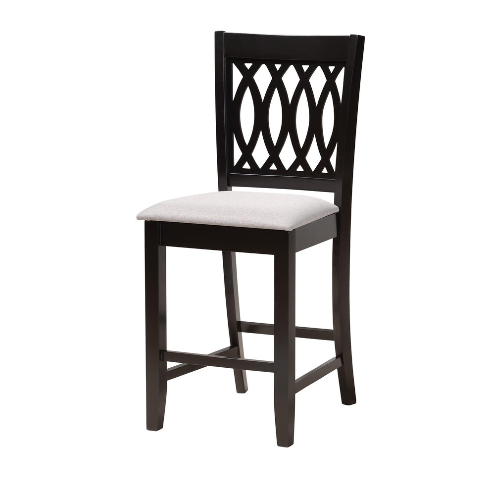 Baxton Studio Florencia Modern Beige Fabric and Espresso Brown Finished Wood 5-Piece Pub Set | Bar Stools & Table | Modishstore - 15