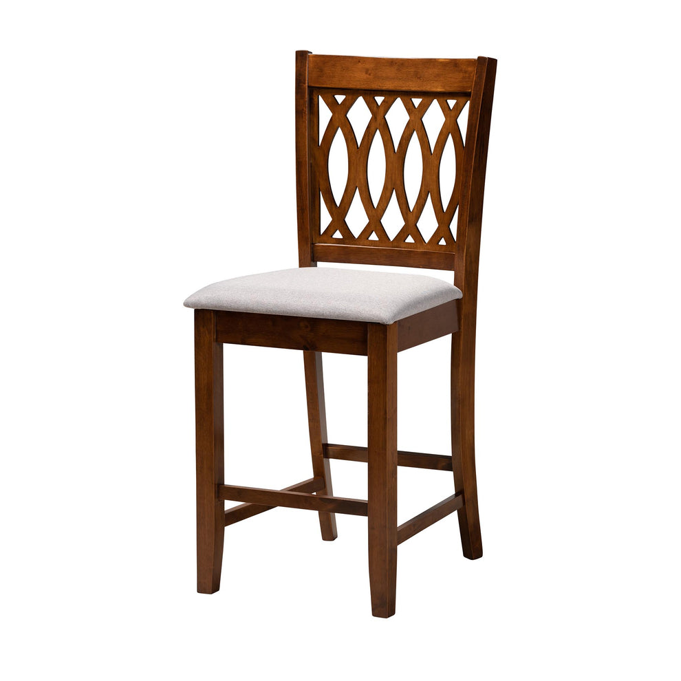 Baxton Studio Florencia Modern Beige Fabric and Espresso Brown Finished Wood 5-Piece Pub Set | Bar Stools & Table | Modishstore - 25