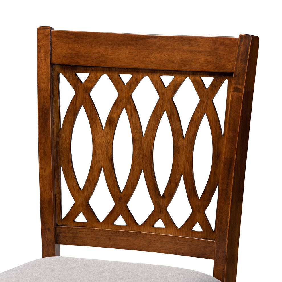 Baxton Studio Florencia Modern Beige Fabric and Espresso Brown Finished Wood 5-Piece Pub Set | Bar Stools & Table | Modishstore - 28