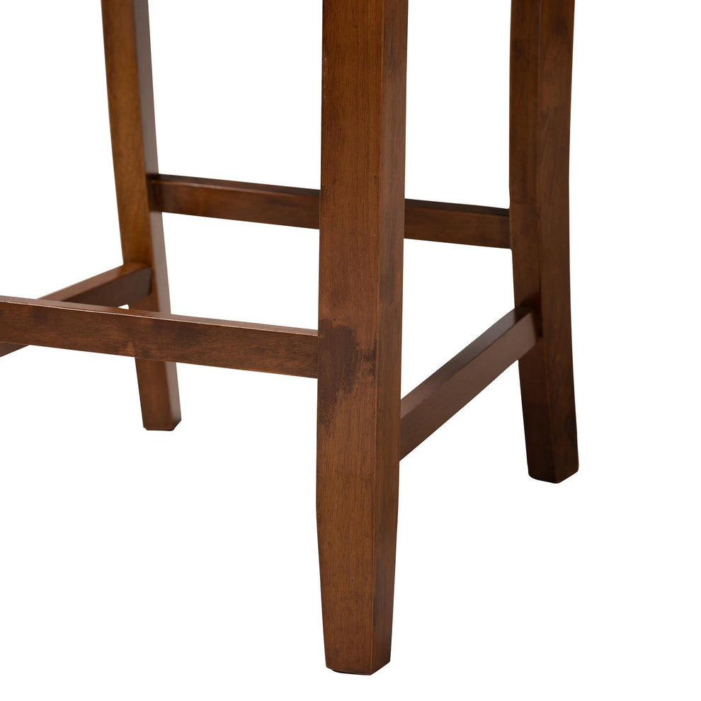 Baxton Studio Florencia Modern Beige Fabric and Espresso Brown Finished Wood 5-Piece Pub Set | Bar Stools & Table | Modishstore - 29