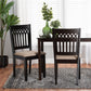 Baxton Studio Genesis Modern Beige Fabric and Dark Brown Finished Wood 2-Piece Dining Chair Set | Dining Chairs | Modishstore
