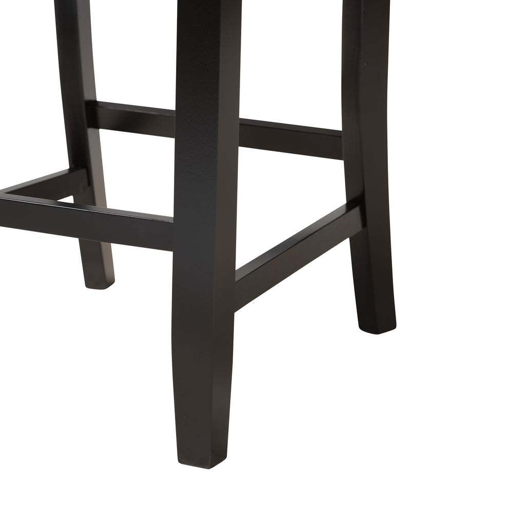 Baxton Studio Abigail Modern Beige Fabric and Dark Brown Finished Wood 5-Piece Pub Set | Bar Stools & Table | Modishstore - 9