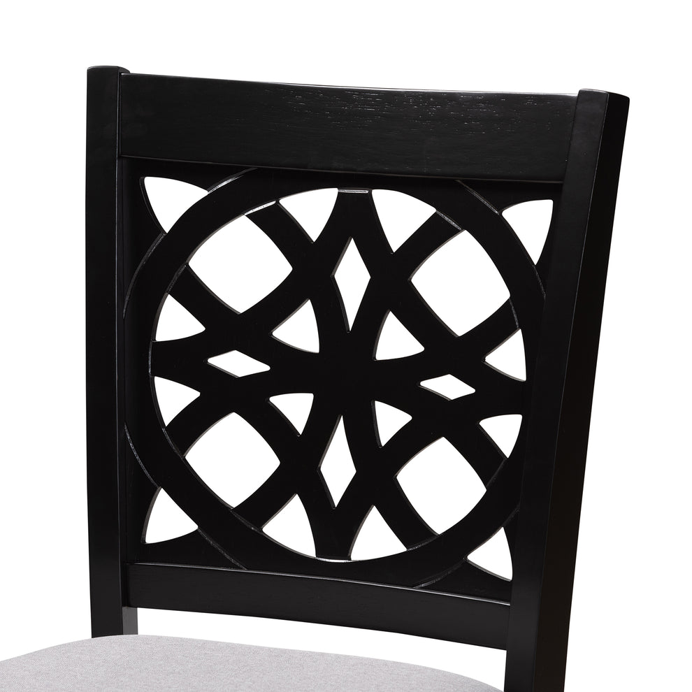 Baxton Studio Abigail Modern Grey Fabric and Dark Brown Finished Wood 2-Piece Counter Stool Set | Counter Stools | Modishstore - 7