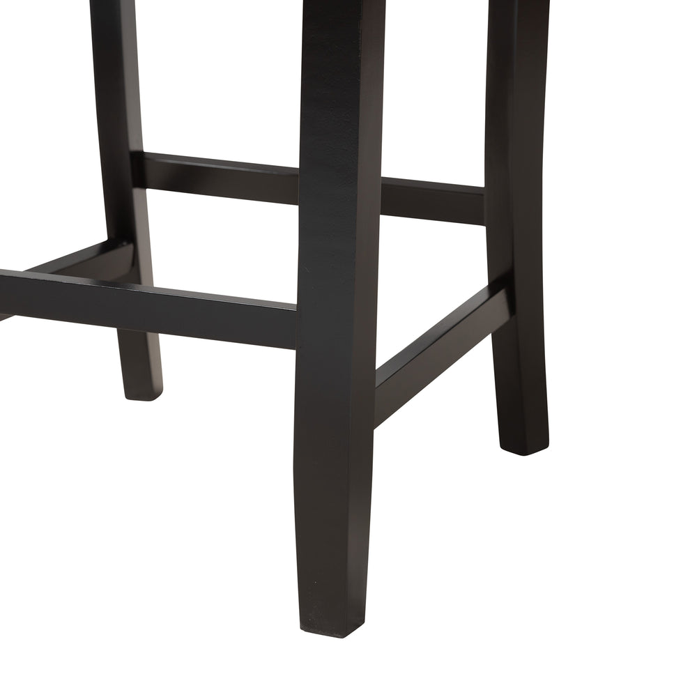 Baxton Studio Abigail Modern Grey Fabric and Dark Brown Finished Wood 2-Piece Counter Stool Set | Counter Stools | Modishstore - 8