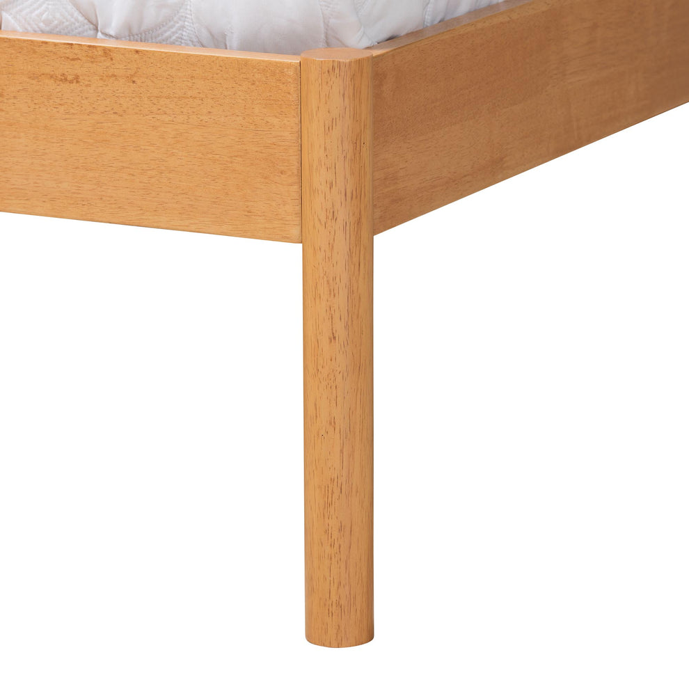 Baxton Studio Quincia Japandi Sandy Brown Finished Wood Queen Size Platform Bed | Beds | Modishstore - 6
