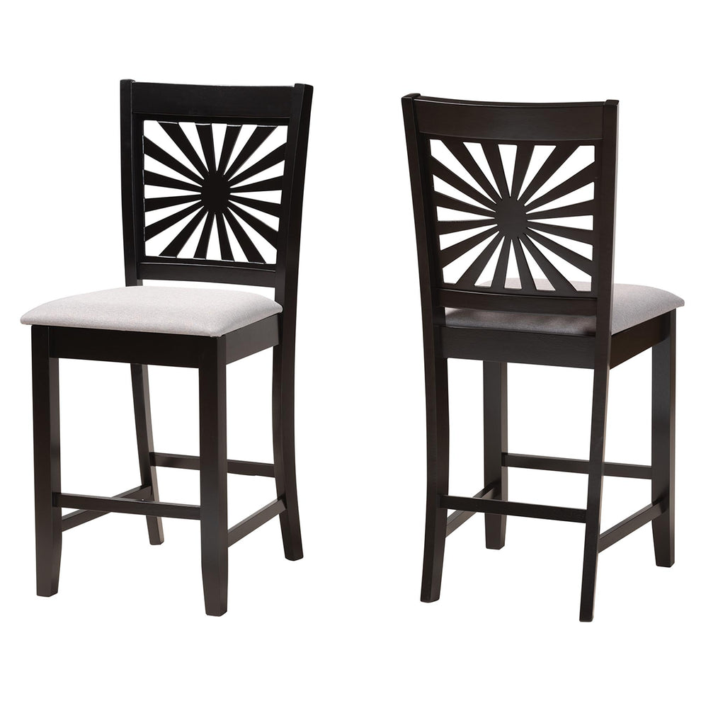 Baxton Studio Olympia Modern Beige Fabric and Espresso Brown Finished Wood Counter Stool | Counter Stools | Modishstore - 11