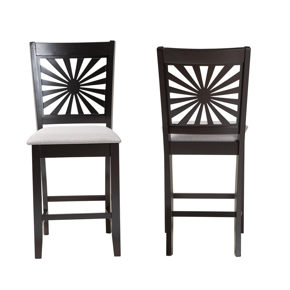Baxton Studio Olympia Modern Beige Fabric and Espresso Brown Finished Wood Counter Stool | Counter Stools | Modishstore - 12