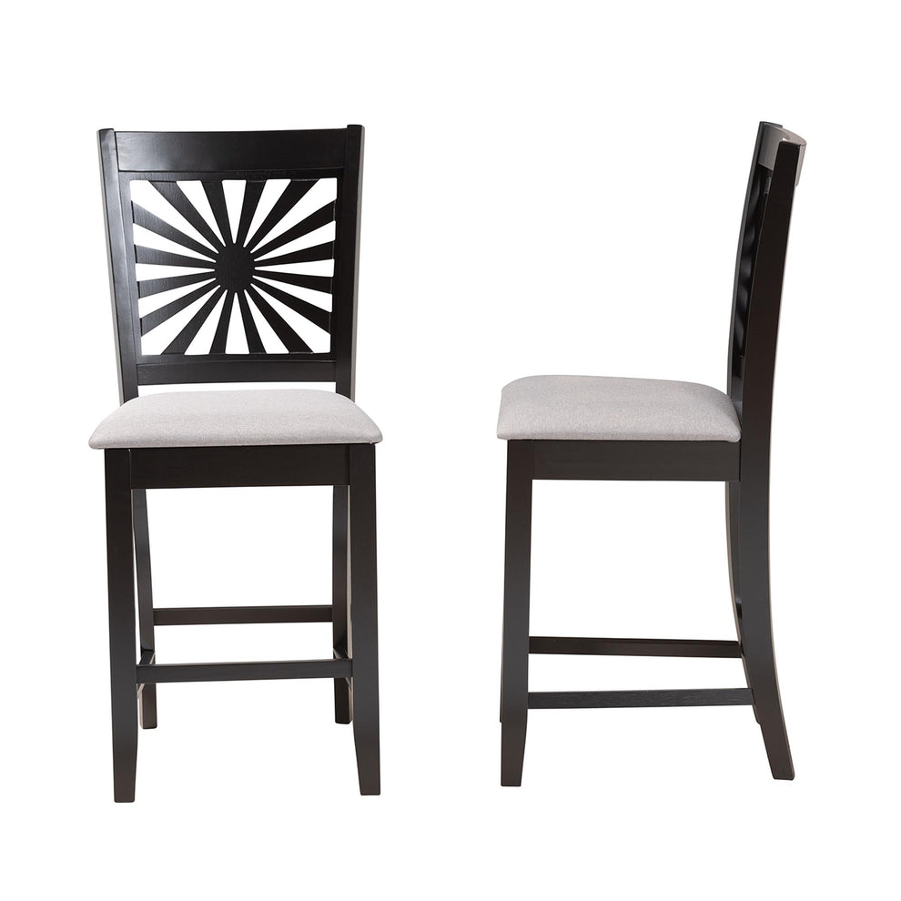 Baxton Studio Olympia Modern Beige Fabric and Espresso Brown Finished Wood Counter Stool | Counter Stools | Modishstore - 13