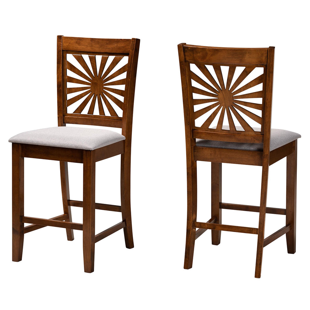 Baxton Studio Olympia Modern Beige Fabric and Espresso Brown Finished Wood Counter Stool | Counter Stools | Modishstore - 20