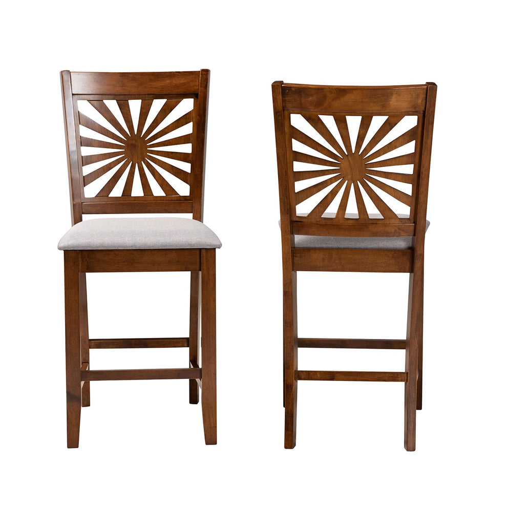 Baxton Studio Olympia Modern Beige Fabric and Espresso Brown Finished Wood Counter Stool | Counter Stools | Modishstore - 21