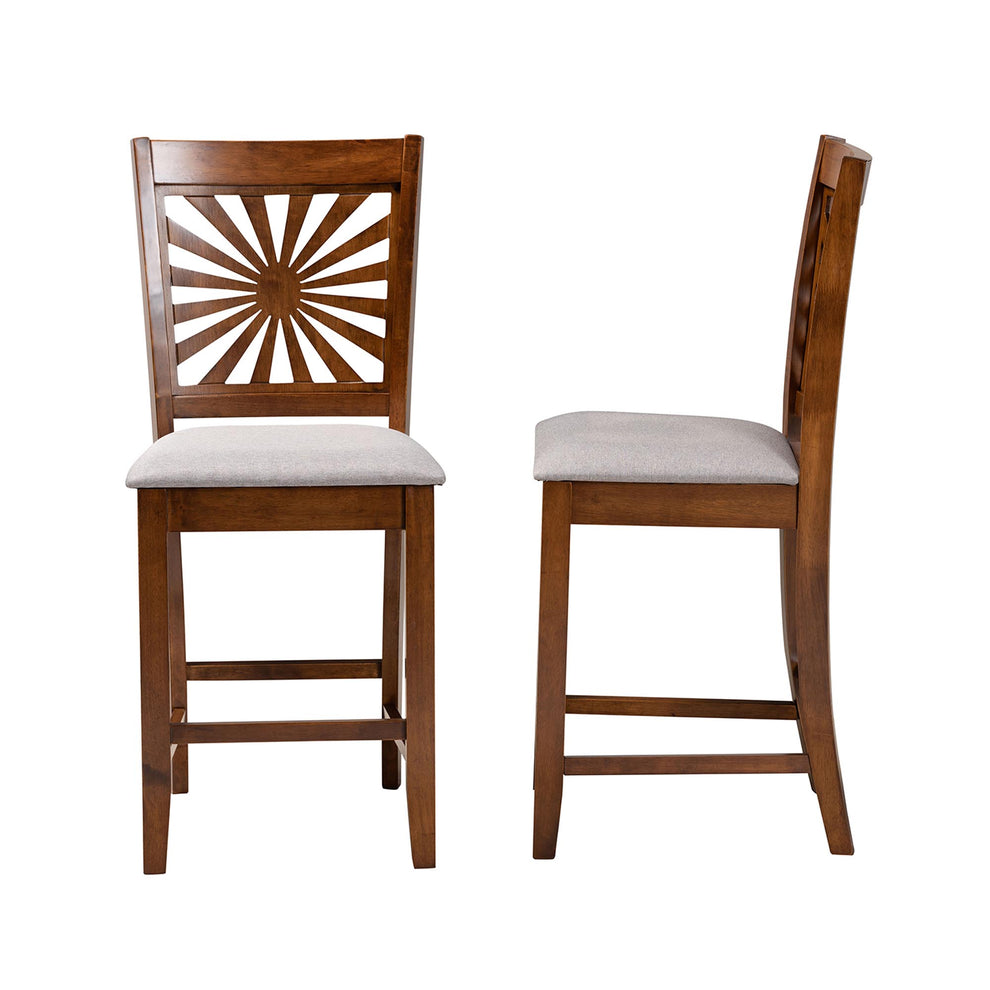 Baxton Studio Olympia Modern Beige Fabric and Espresso Brown Finished Wood Counter Stool | Counter Stools | Modishstore - 22