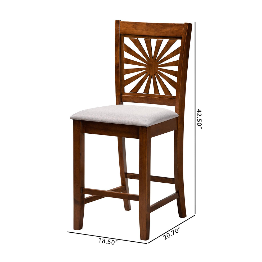 Baxton Studio Olympia Modern Beige Fabric and Espresso Brown Finished Wood Counter Stool | Counter Stools | Modishstore - 26
