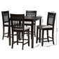 Baxton Studio Genesis Modern Grey Fabric and Dark Brown Finished Wood 5-Piece Pub Set | Bar Stools & Table | Modishstore - 3