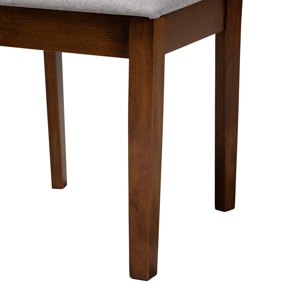 Baxton Studio Abigail Modern Grey Fabric and Walnut Brown Finished Wood 7-Piece Dining Set | Dining Sets | Modishstore - 9