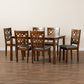Baxton Studio Abigail Modern Grey Fabric and Walnut Brown Finished Wood 7-Piece Dining Set | Dining Sets | Modishstore - 2