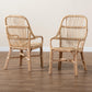 Baxton Studio bali & pari Sumatera Modern Bohemian Natural Brown Rattan 2-Piece Dining Chair Set | Dining Chairs | Modishstore - 9