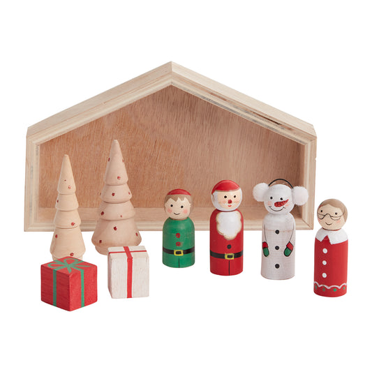 Santa's Workshop Scene Set of 18 By Accent Decor | Figurines | Modishstore - 1