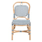 Baxton Studio bali & pari Luciana Modern French Blue and White Weaving Natural Rattan Bistro Chair | Dining Chairs | Modishstore - 3